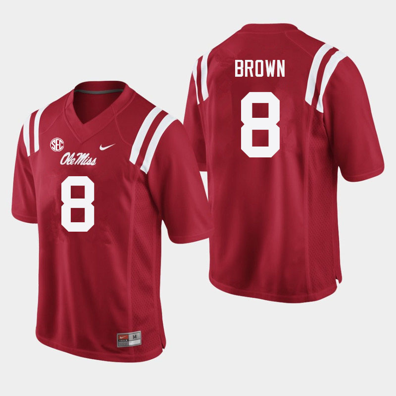 Troy Brown Ole Miss Rebels NCAA Men's Red #8 Stitched Limited College Football Jersey AZZ8158ST